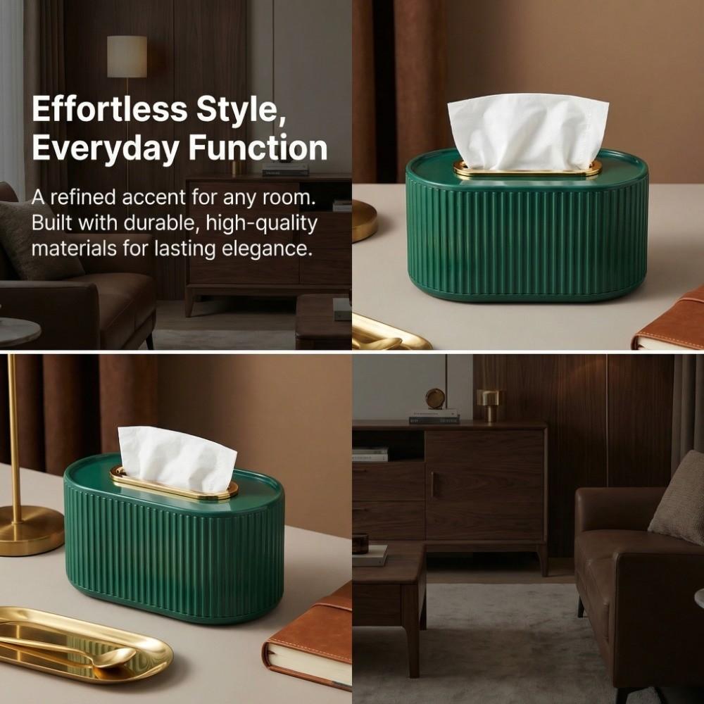 Light Luxury Tissue Box Spring Loaded Napkin Organizer Stylish Desktop Holder Home Use