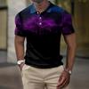 Men's Summer Printed Golf Shirt Botton Short Sleeve Top Men's Casual Fashion Shirt