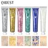 QIBEST Burst Glitter Eyeshadow Glitter Cream Face Body Polarized Glitter Cream Highlighter Dazzling Brightening Eyeshadow