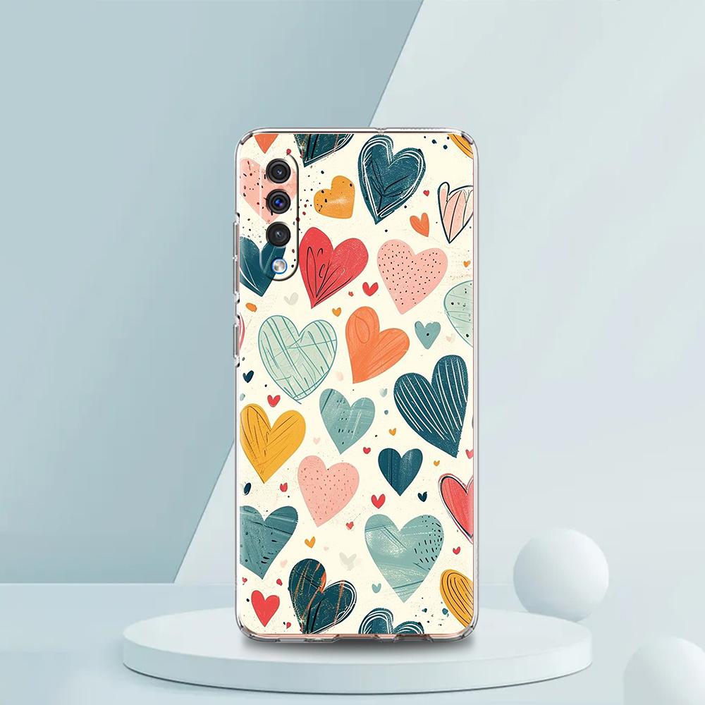Красочный чехол с сердцем для Samsung A16 A14 A12 A22 A32 5G A34 A42 A52 A54 A50 A70 A72 A30 A40 A20E A10S A02S A04S A06