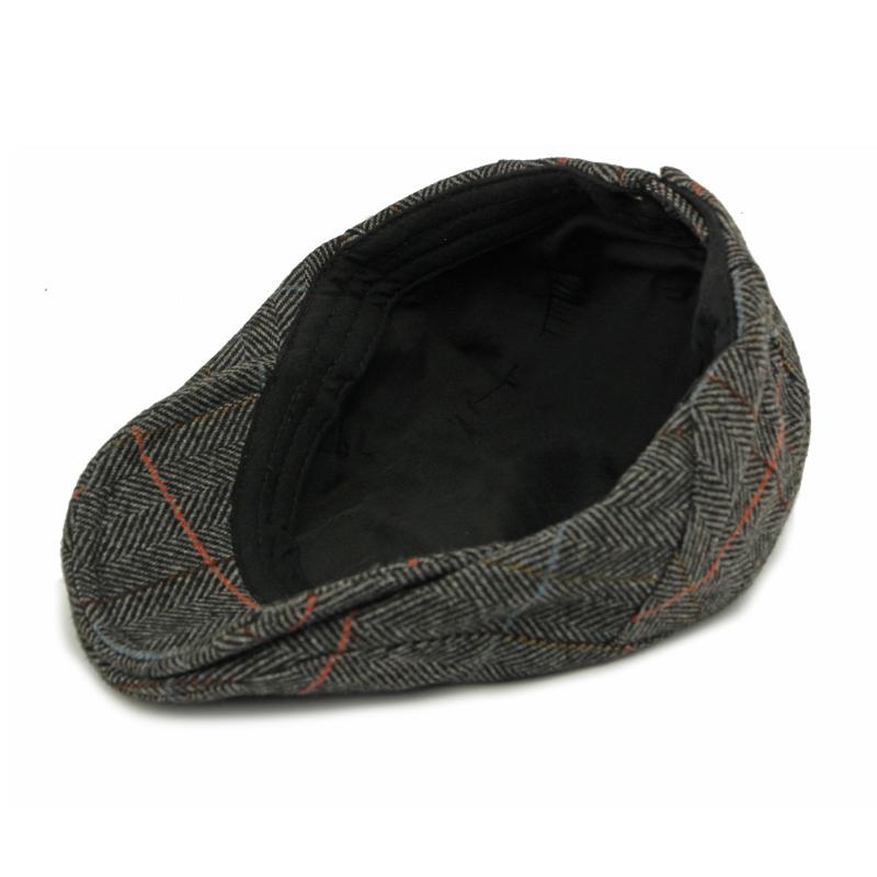 Осенне-зимняя мужская шляпа, шерстяная кепка с козырьком для мужчин среднего возраста, британский винтажный берет в клетку