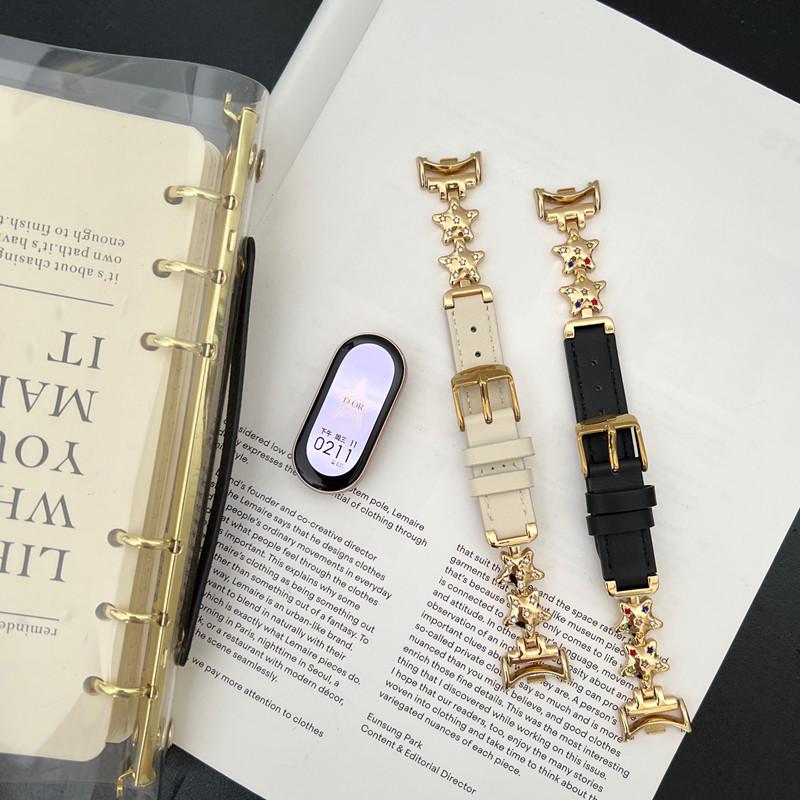 Роскошный кожаный ремешок-бабочка для Xiaomi Mi Band 9 8, ремешок для умных часов Mi Band 8 9 Pro, спортивный браслет, сменный красный ремешок для часов mi watch 4