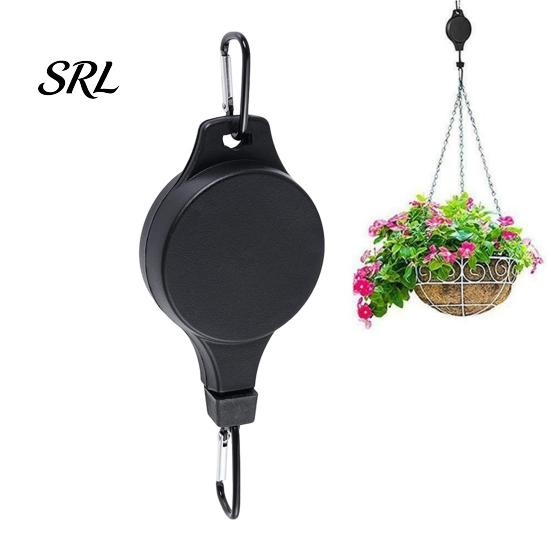 Heavy Duty Pulley System for Flower Pots Plant Hanger, Adjustable Ceiling Hook, Garden Tool Hanging Decorations Retractable Hook Baskets, Bird Feeders