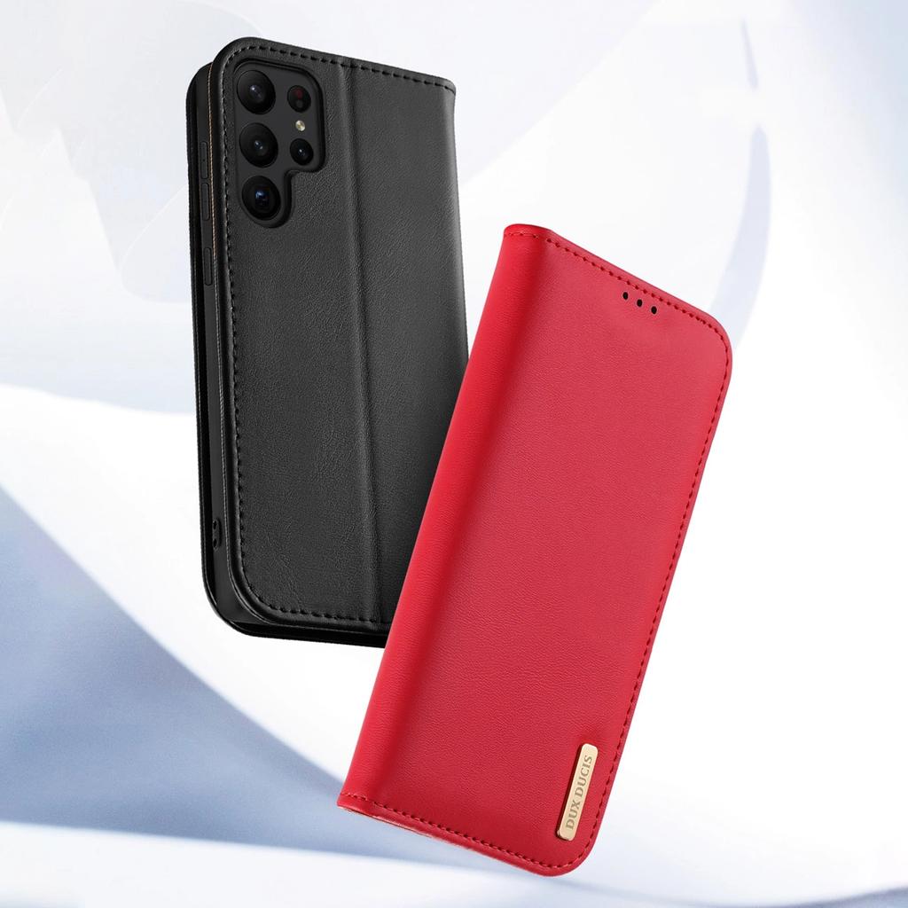 Dux Ducis Hivo Case For Samsung Galaxy S23+ Cover With Flap Wallet Stand Rfid Blocking Red