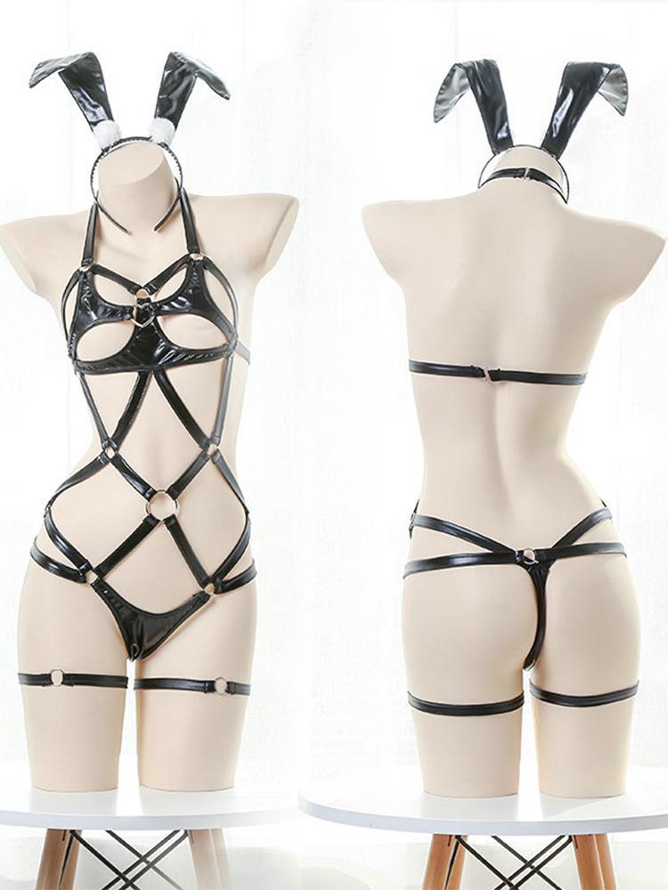 Новое сексуальное кружевное нижнее белье Женский прозрачный комбинезон с открытой промежностью Ночная одежда для секса Слинг Халтер Без спины Тедди Боди Костюм