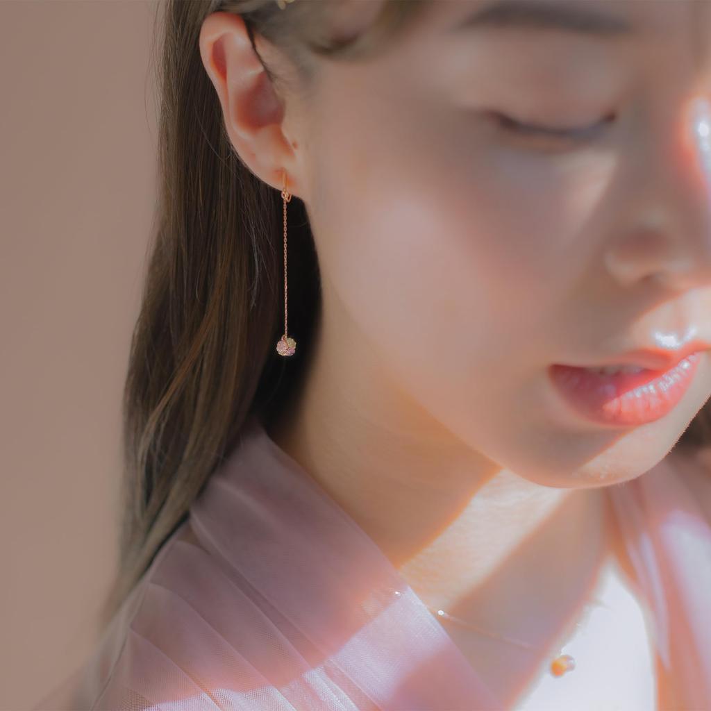 BLOOM Earrings K10 Pink Gold Cubic Zirconia [Official] [Bloom] Women's (from Spring) 0283-0507-0019-0000