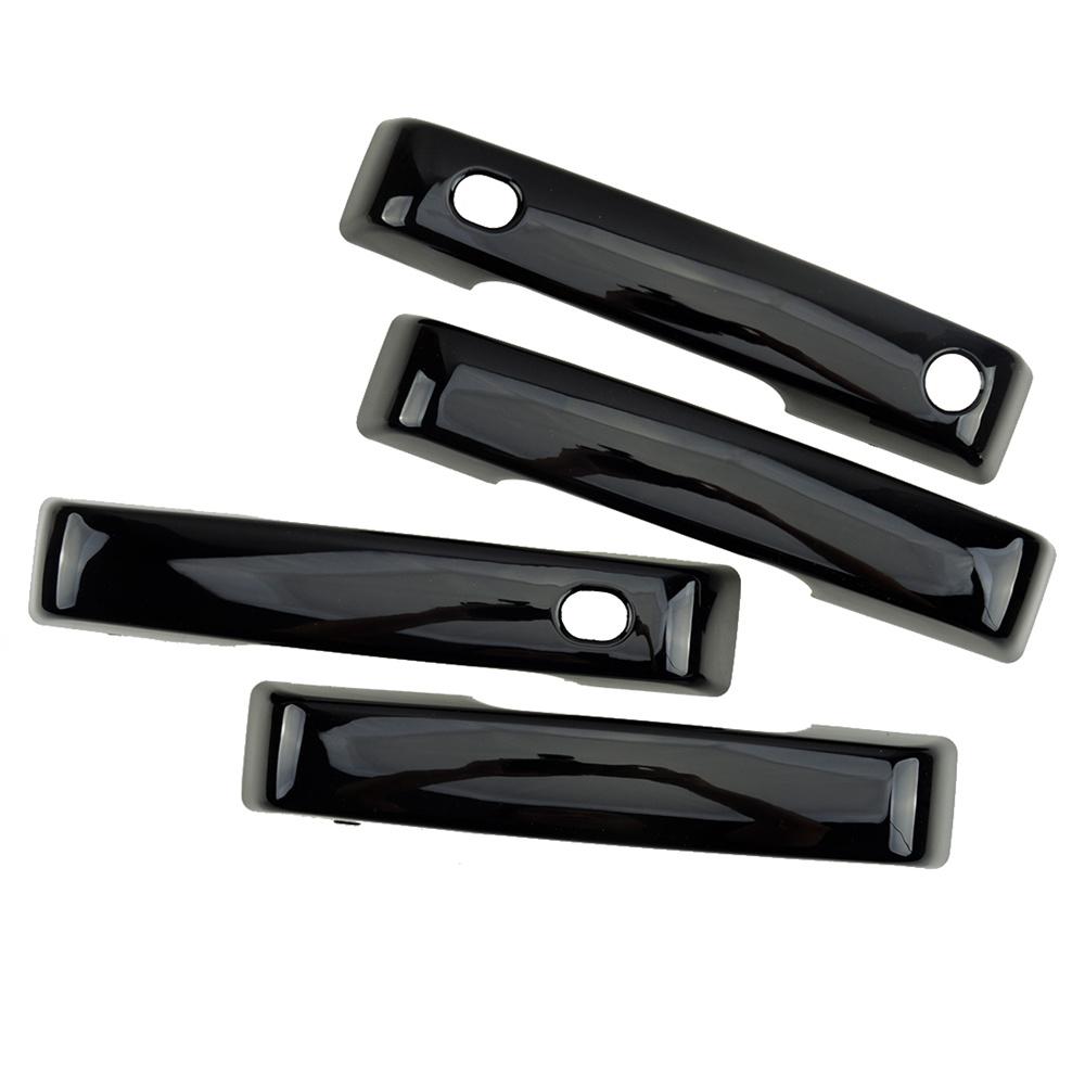 4X Накладка на ручку наружной двери черного цвета пиано для Ford F150 2021-22