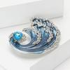 Fashion Creative Enamel Rhinestone Wave Styling Brooch Exquisite Versatile Men'S And Women'S Suit Coat Corsage Ornament Pin