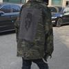 Повседневная рубашка High Street Washed Distressed Checkered Camouflage Shirt для мужчин и женщин