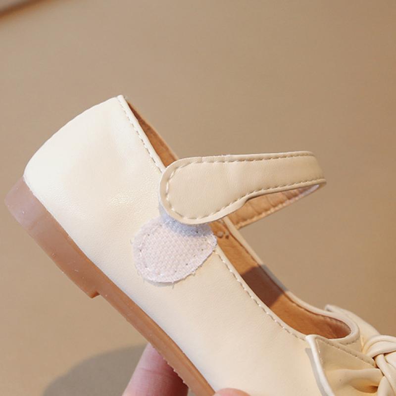 Girls Leather Shoes Spring Autumn New Children's Bow Princess Shoes Korean Style Baby Kids Soft Sole Shoes