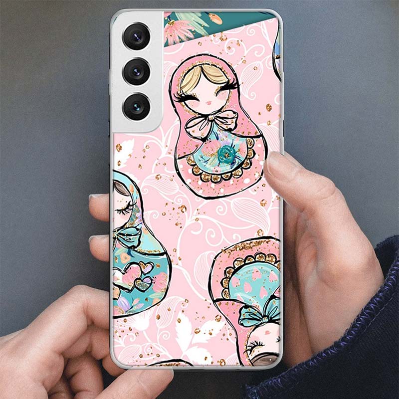 Russian Nesting Doll Cartoon Phone Case For Samsung Galaxy S25 S24 S23 Ultra S22 Plus S21 S20 FE S10 + S25Ultra S24U Soft Cover