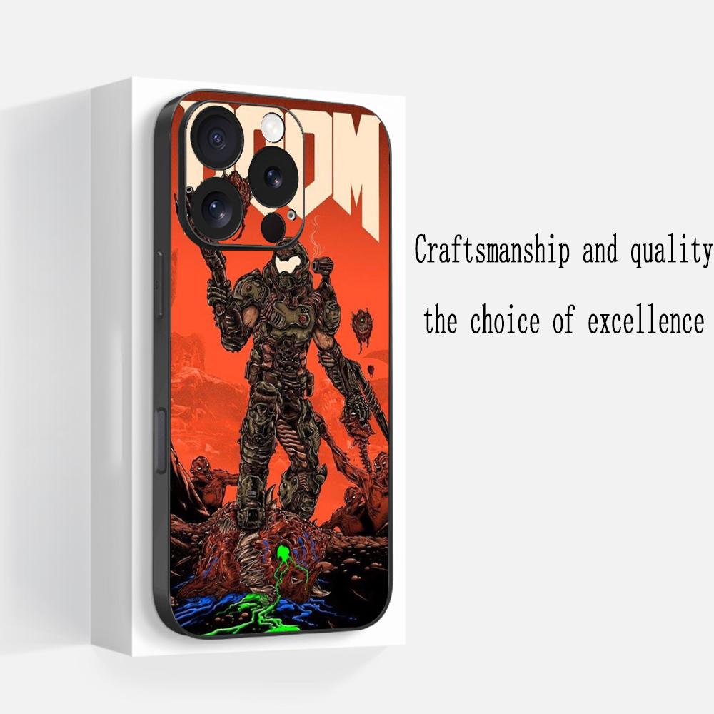 Классическая игра D-doomEs модный плакат Чехол для телефона Для iPhone 17 16 e 15 14 13 12 Plus Mini Pro Max Мягкий черный Ударопрочный чехол