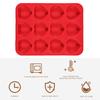 Silicone Muffin Pan 12-Cup Heart Cupcake Pan Non-stick Cake Mold Food-Grade Baking Mold for Cupcakes Chocolates Easy Demolding