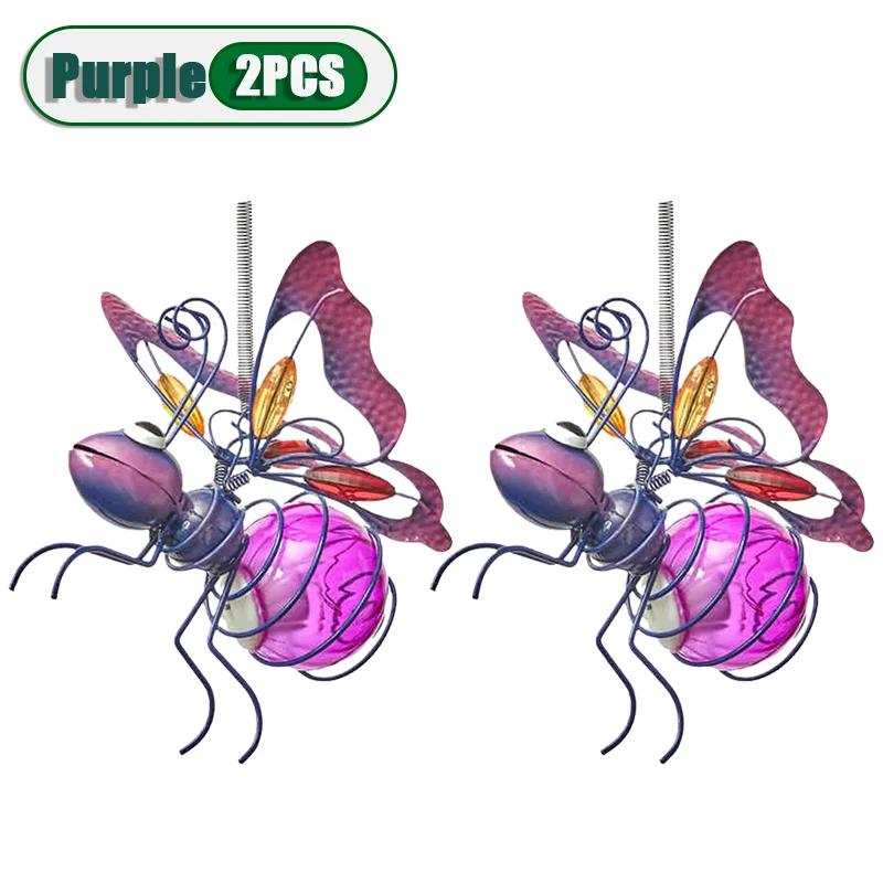 5 шт. подвесной металлический светильник в виде божьей коровки на солнечных батареях, садовый декор, скульптура леди с упругими пружинами, летние уличные художественные украшения