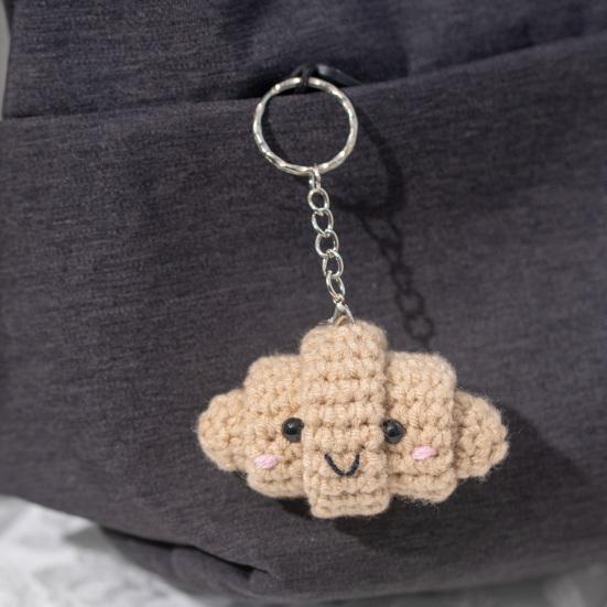 Подвески для сумочки ручной работы, брелок, кулон, мини-размер, очаровательный внешний вид, кулон, вязаный крючком, украшение для автомобильного ключа