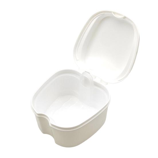 Dentures Case Portable Soaking Denture Bath Box with Strainer Basket Invisible Brace Retainer Mouth