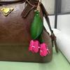 Sophisticated Leather Flower Keychain Sturdy Leather Floral Keyring Pendant Accessory For Unique Style Enthusiasts