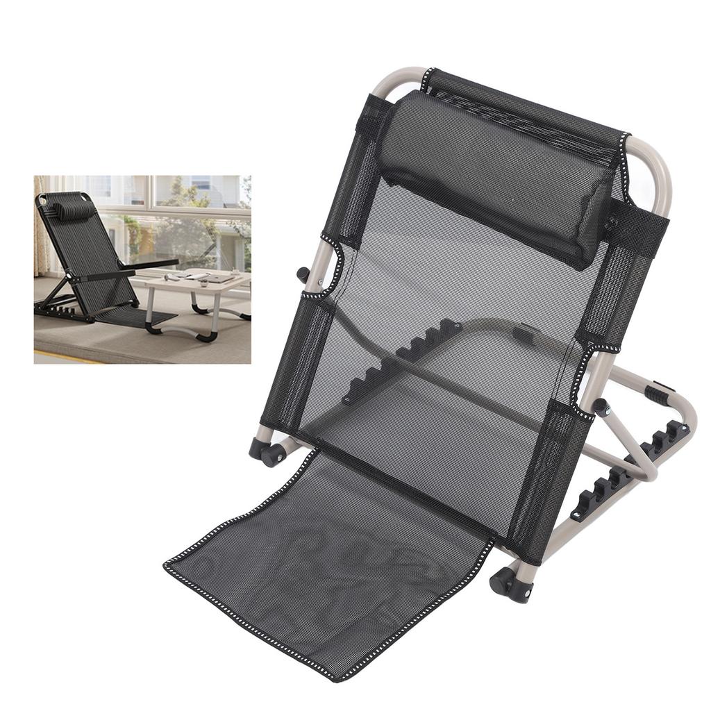 Регулируемая подъемная спинка кровати 6 положений Складная спинка кровати с подушкой для головы для чтения Уход за пациентом Размер S Черный