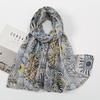 Printed Viscose Cotton Foulard Femme Scarf Floral Muslim Hijabs for Woman Long Thin Shawls and Wraps Travel Sunscreen Stoles