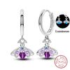 New 925 Silver Hope Rainbow Flower Earrings For Women Sparkling Colored Zircon Star Koi Earrings Fashion Party Jewelry