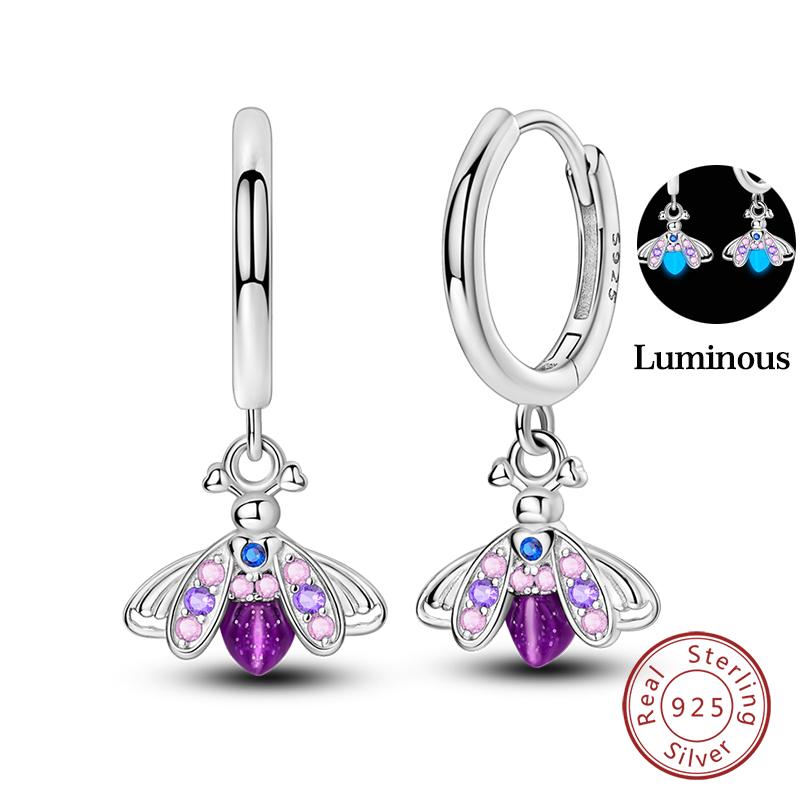 New 925 Silver Hope Rainbow Flower Earrings For Women Sparkling Colored Zircon Star Koi Earrings Fashion Party Jewelry