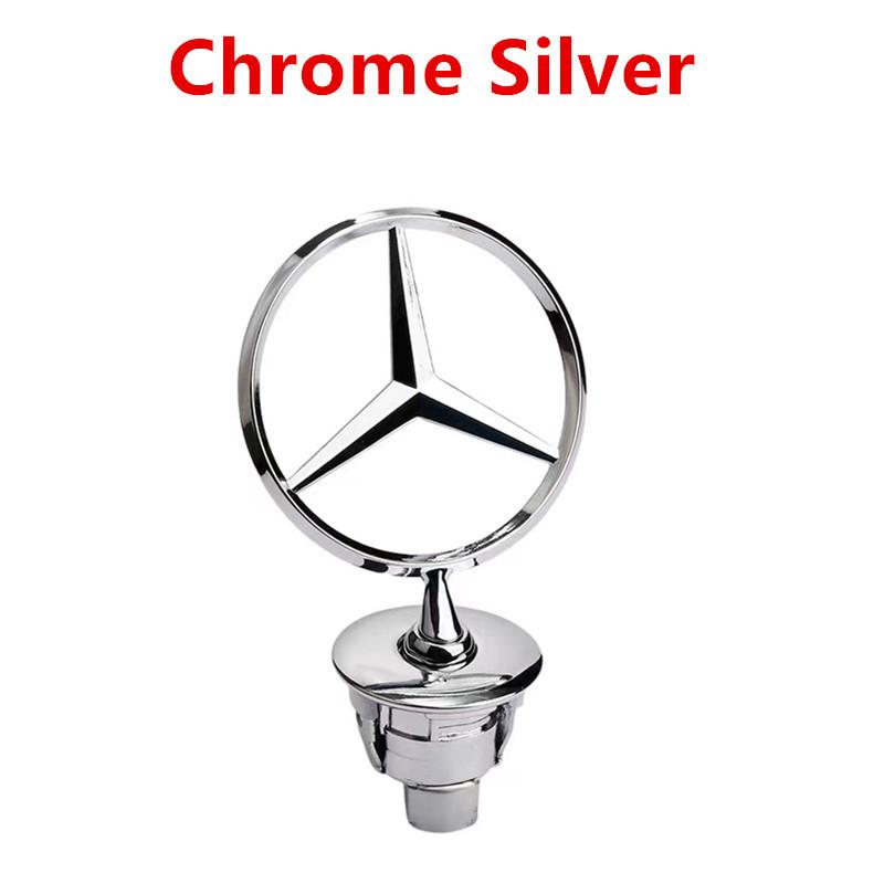 Car Sticker Star Bonnet Chrome Badge 44mm Car Front Hood Emblem Logo For Mercedes Benz C E S Class W204 W205 W211 W212 W213 W220