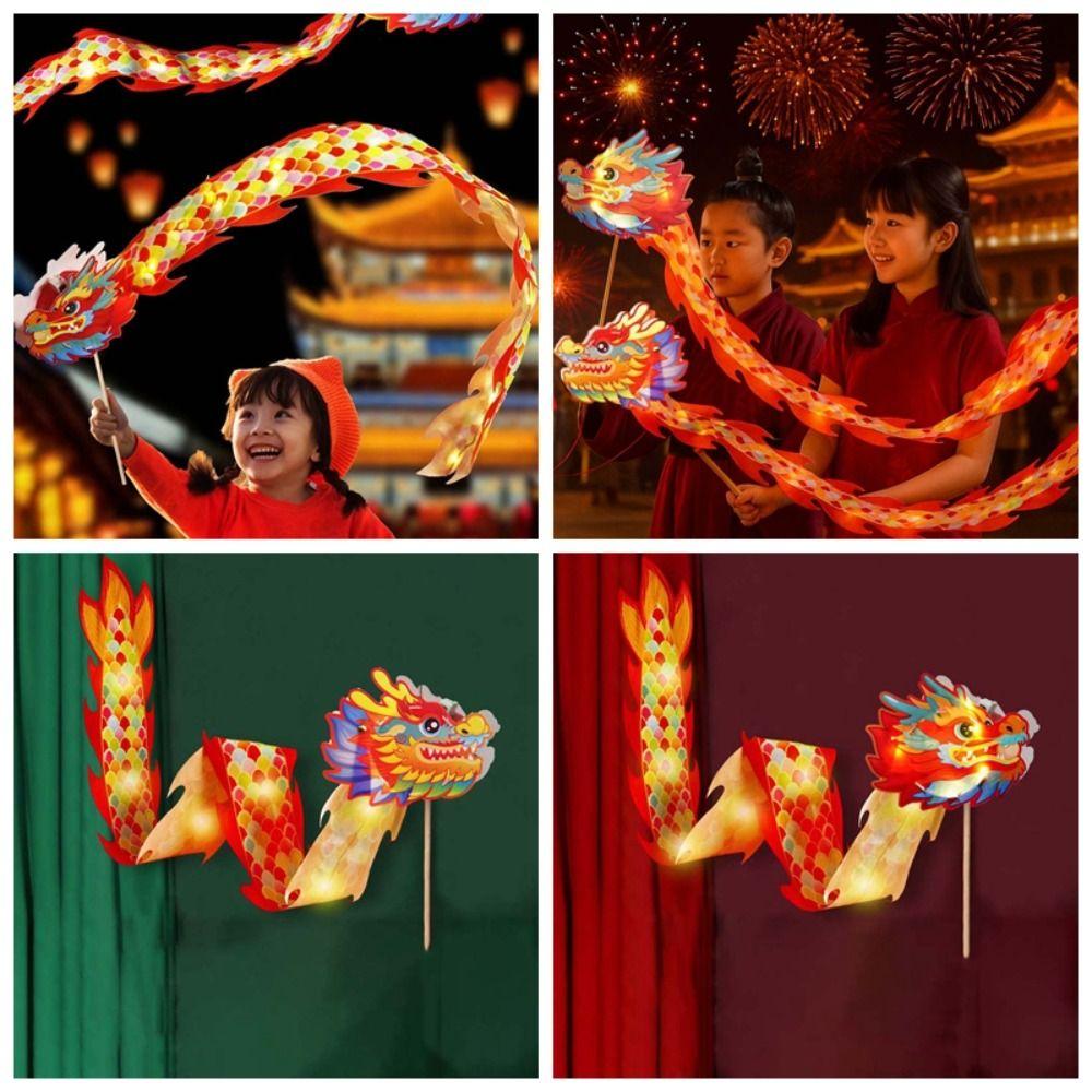 Handheld Children's Loong Lantern Handmade Dragon Lantern Dance Cute Mid-Autumn Festival Lamp  Gift