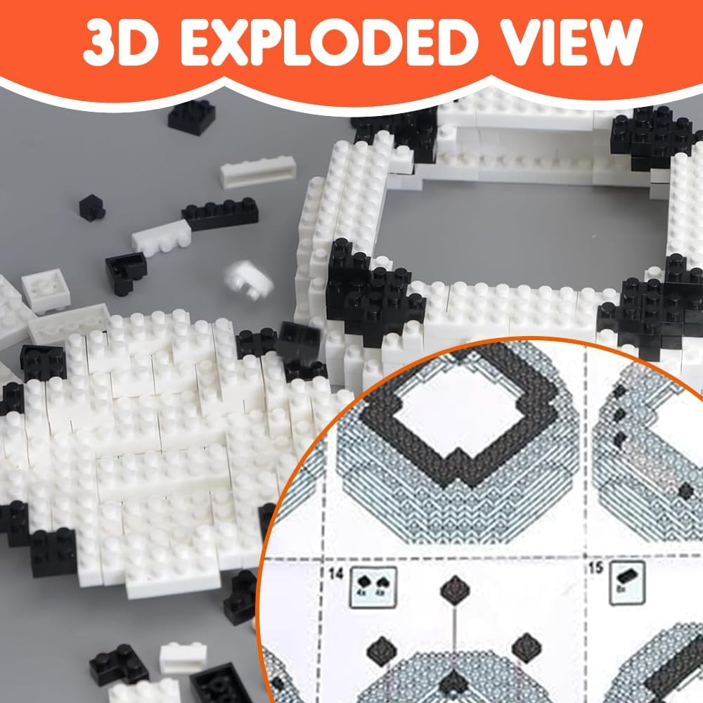 YANGUN Football Building Blocks Set, Miniature 3D Football Educational Toy, Building Blocks Decorations, Football Gifts for Adults and Children