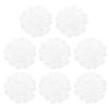 Fabric Coasters, Set of 8, Cotton Crochet Doilies with Lace Embroidered Cup Mats and Floral Patterns for Wedding Party Decorations (White)