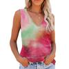 Tie Dye V Neck Tank Top, Casual Sleeveless Tank Top For Summer, Women's Clothing