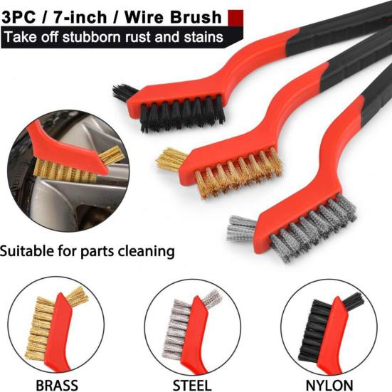 6 шт./компл. набор узких проволочных щеток, эргономичная щетка с длинной ручкой для чистки кухни, ванной комнаты, гаража