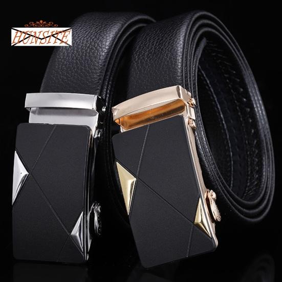 Мужской автоматический ремень, деловой деловой ремень, гладкая искусственная кожа, пряжка из сплава, противоскользящий, большая долговечность, противоскользящий, мужской костюм для встреч, брюки, ремень