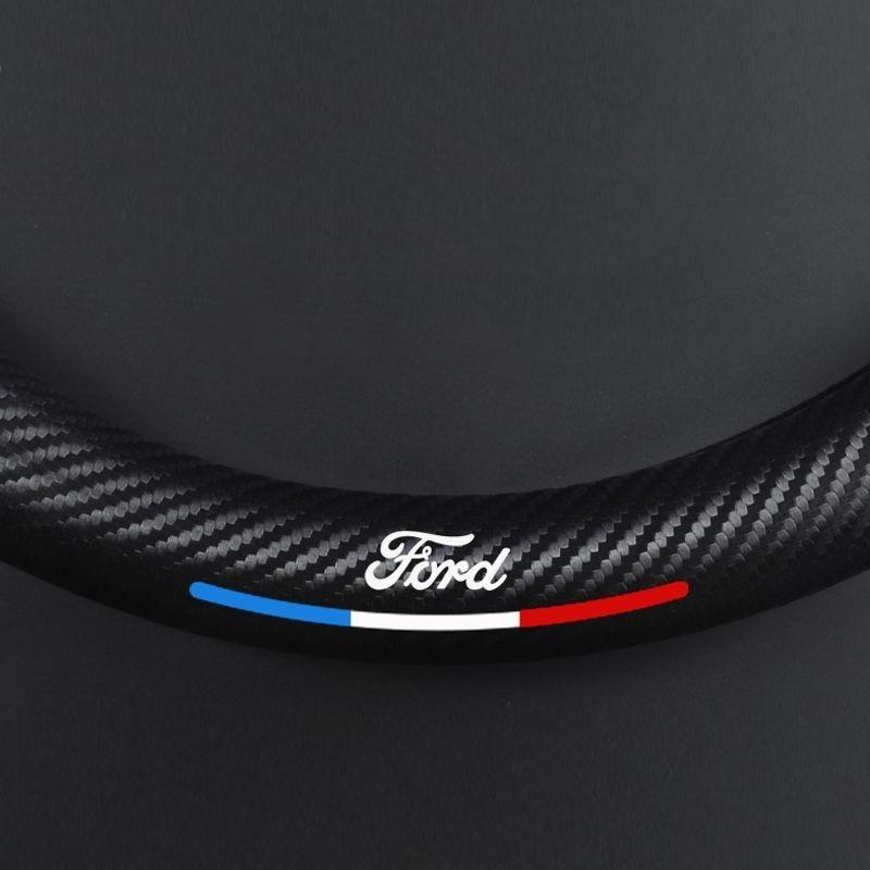 Car Steering Wheel Cover Microfiber Leather Protection Cover For Ford Fiesta C-Max Kuga Ranger Raptor KA Fusion ST y172 Transit Edge