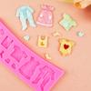 Silicone Fondant Cake Mold, 3D Baby Clothes and Shoes Cake Molds for DIY Chocolate Sugarcraft Pastry Decorations
