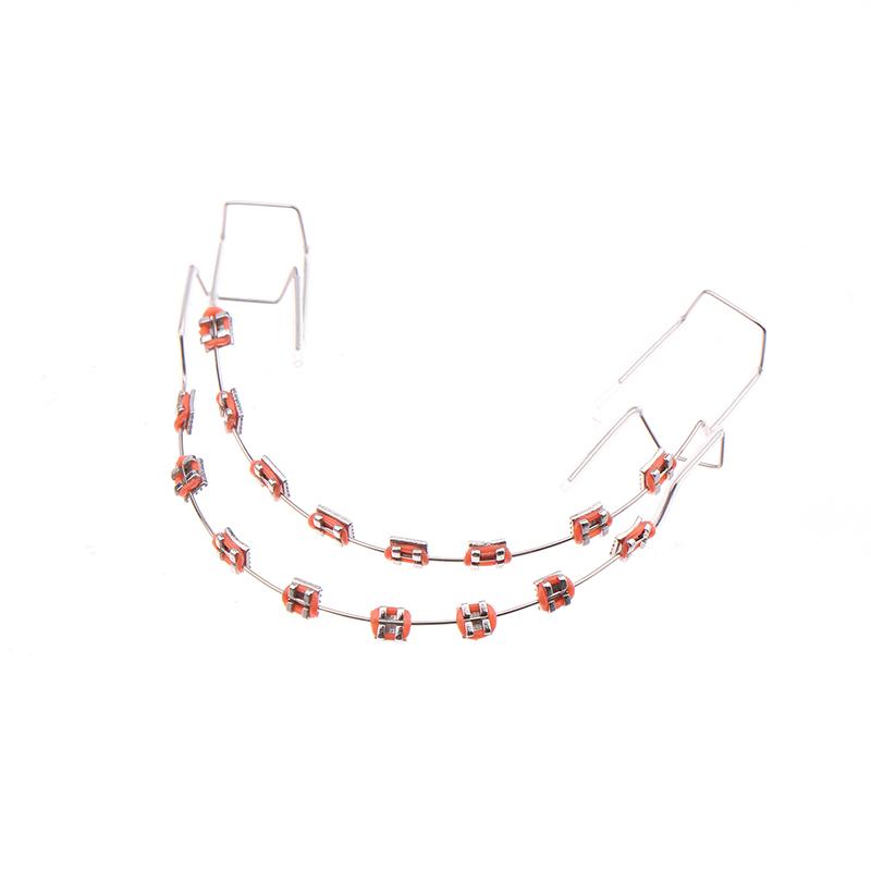 1 пара цветных временных украшений для зубов с металлической проволокой, металлическими скобками и ортодонтической лигатурой, украшения для зубов