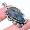 Labradorite Gemstone Handmade 925 Sterling Silver Jewelry Pendant 2.05" I7d42