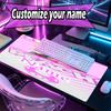 Custom Name Personalized Princess Peach Toadstool Pattern Mousepad, Laptop PC Desk Mat, Decorative Desk Mat for Home Keyboard Pad Gift