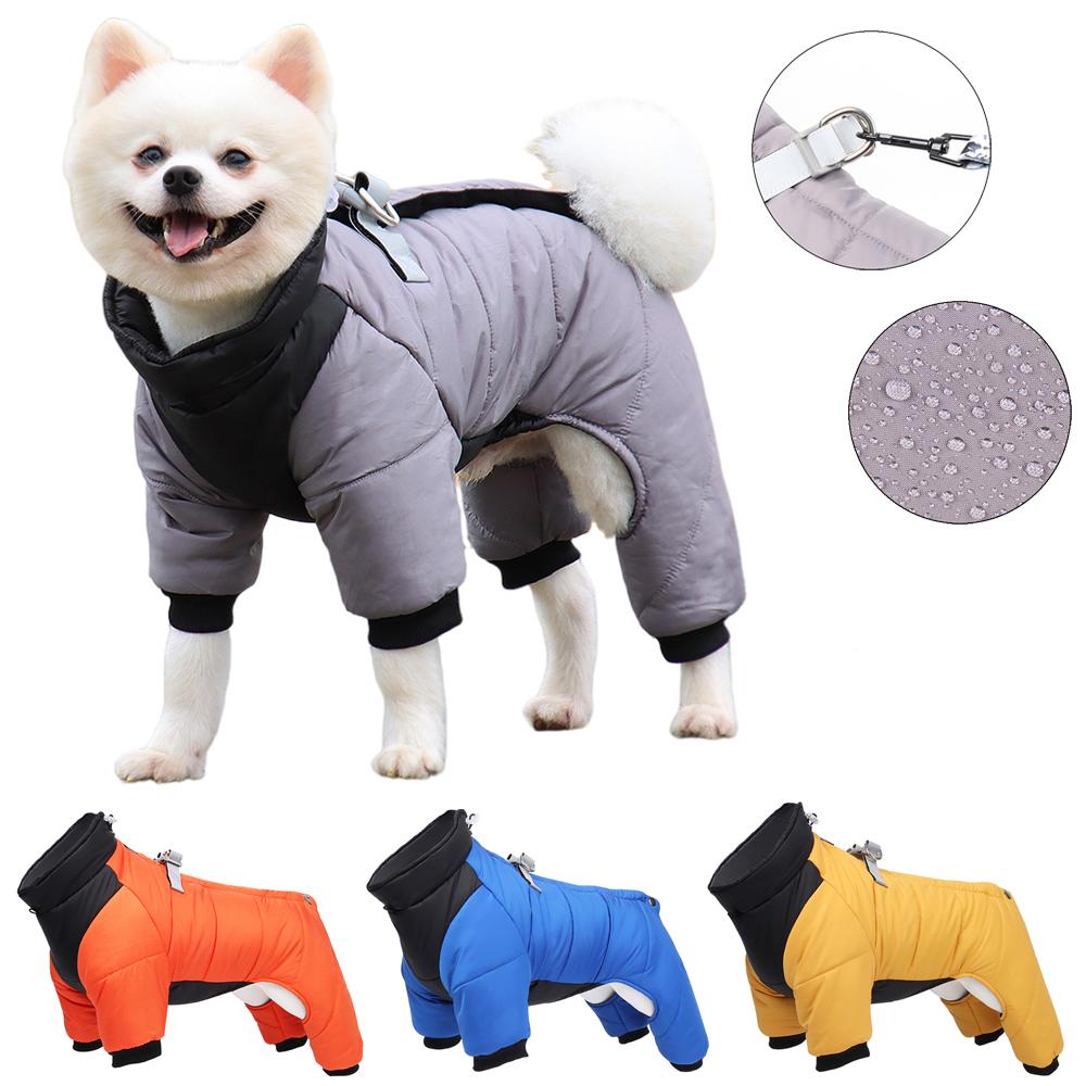 Winter Pet Dog Clothes Waterproof Dog Coat With D Ring Warm Pet Clothing for Medium Dogs Puppy Jacket Dog Coat Four Leg