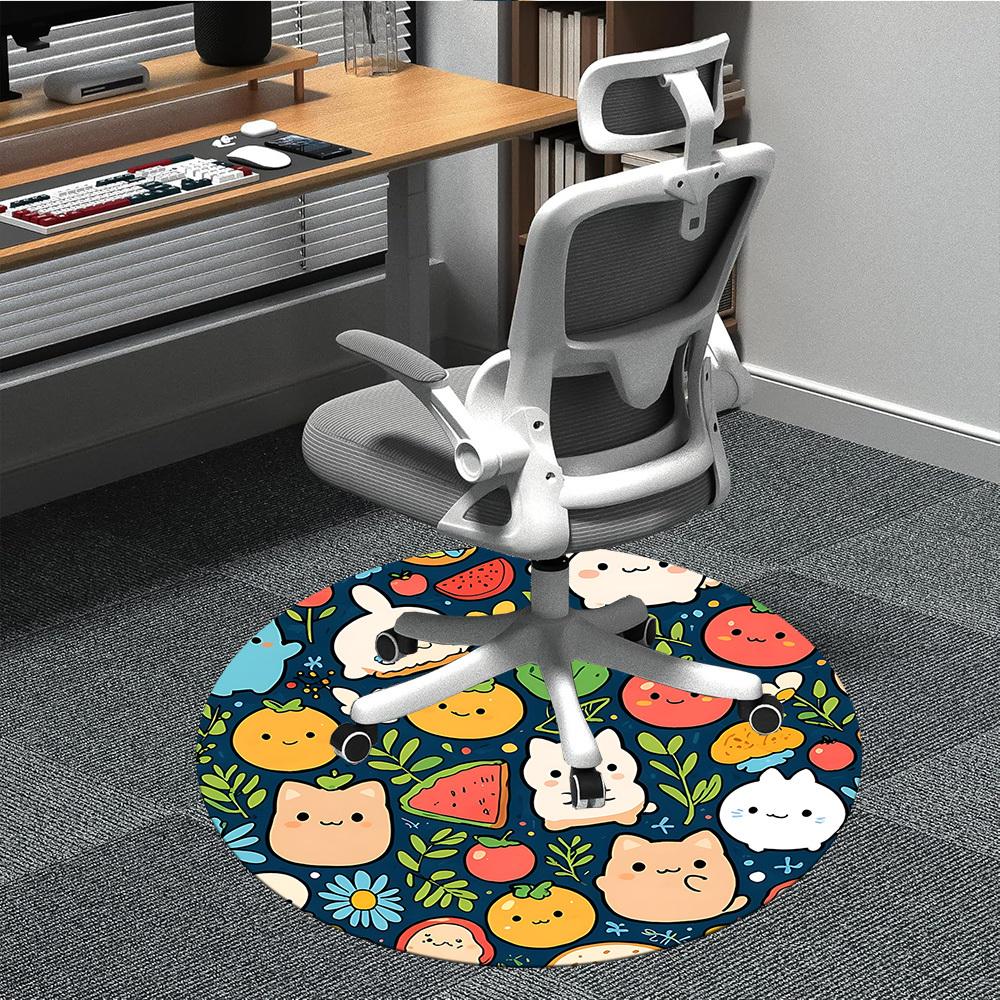 1PC Cute Animals Chair Carpet for Office, Indoor Non-Slip Washable Carpet, Soft Comfortable Mat For Office Room yy250930314