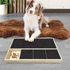 Dog Nail Scratch Board with Treat Box Wooden Pet Filing Pad with Snack Storage Box Removable Paw Scratch Pad for Dog Training