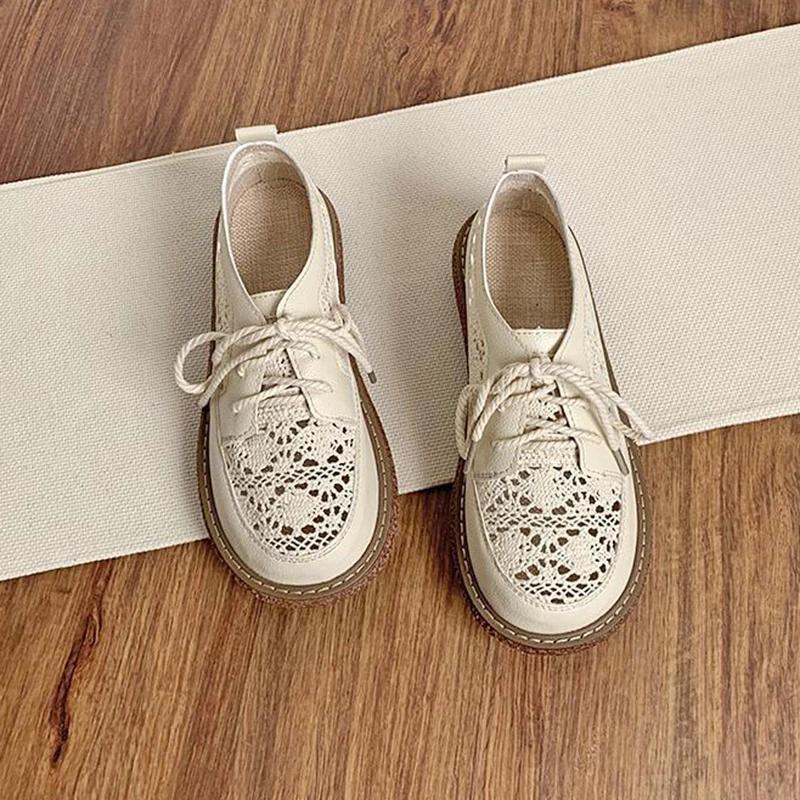 Женские мокасины на платформе, сетчатые, дышащие, женские, плоские, повседневные, на шнуровке, с толстой подошвой, женские туфли, бежевые мокасины