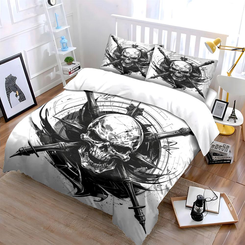 Skull with crossed guns. Bedding sets Duvet cover sets Duvet covers Pillowcases(1*Duvet Cover 2*Pillowcases without duvet insert)