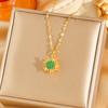 Japan and South Korea Simple Popular Wind Titanium Steel Necklace Female Niche Exquisite Internet Celebrity Zircon Clavicle Chain High-end Jewelry