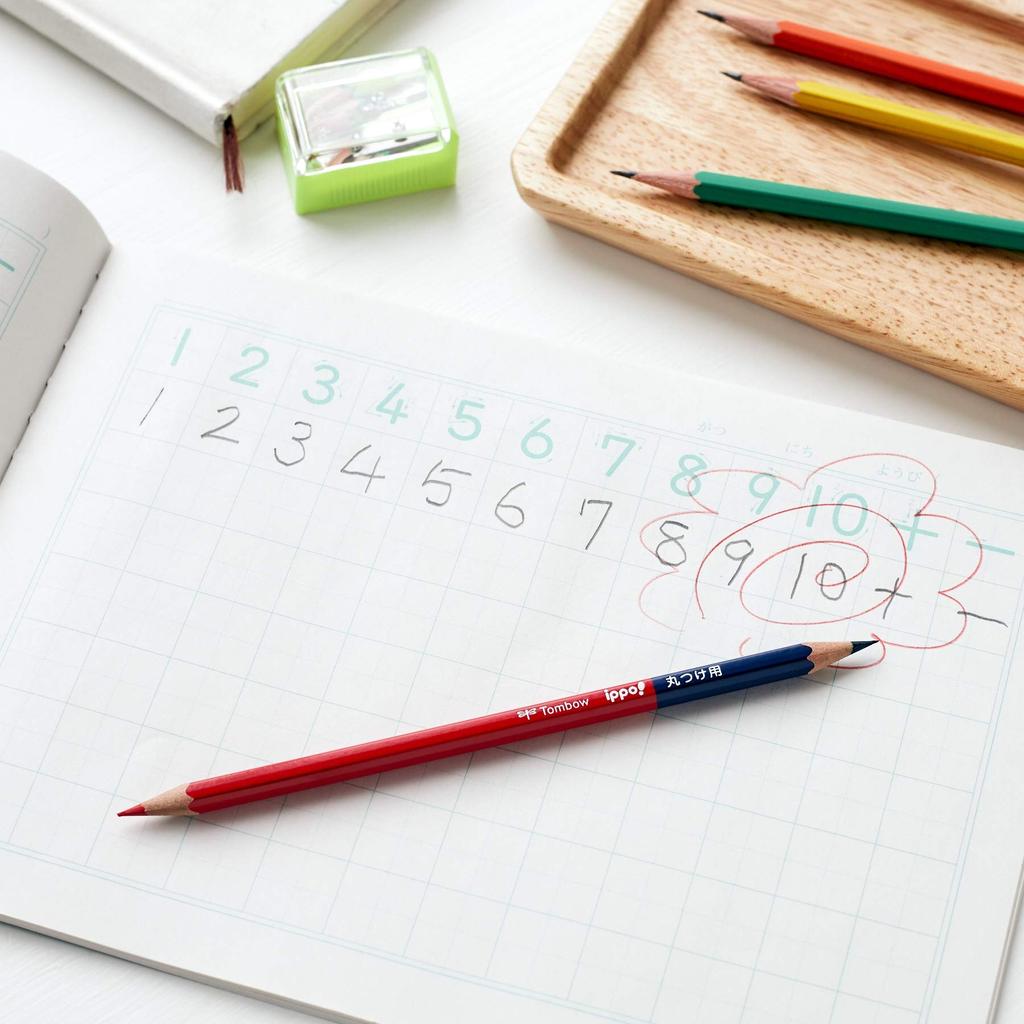 Карандаши Tombow Красный и Синий 12 за 1 (соотношение 55), карандаши, шестигранные, для разметки, ippo!, дюжина, CV-KIVP