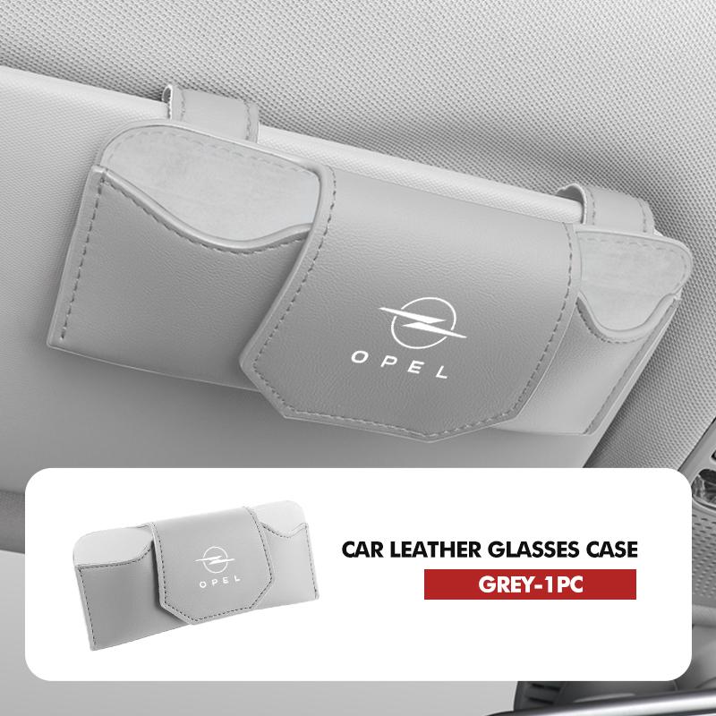 For Opel Leather Car Glasses Organizer Visor Clip On Anti Scratch Protector Zafira Meriva Mokka Vivaro Vectra Antara Ampera MH8