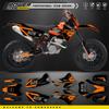 PowerZone Индивидуальные командные графические фоны Наклейки Комплект Для KTM 05-06 SXF 06-07 XCF XCW 05-07 EXC Эндуро 125 - 500cc