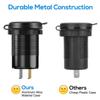 PD+QC3.0 Fast Charging USB Car Charger Socket with Voltmeter, Aluminum Alloy Waterproof Power Outlet