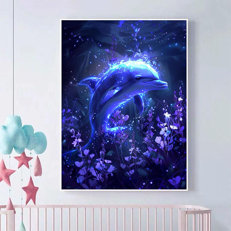 5d DIY Алмазная картина вышивка крестом милый дельфин алмазная вышивка мозаика полный круглый дрель домашний декор