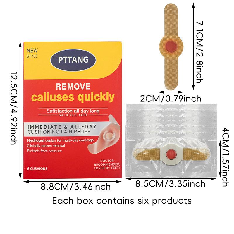 6 пластырей Пластырь от мозолей Удалитель мозолей Пластырь для пальцев ног Пластырь Клейкая подушечка от мозолей Нетканый материал Мозоли на пальцах ног Удаление мозолей