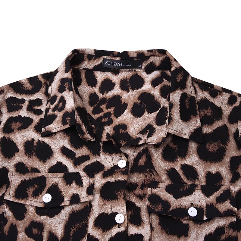 Женское длинное платье рубашка ZANZEA, с леопардовым принтом